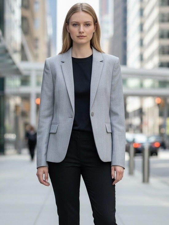 Calvin Klein Jackets & Blazers - Calvin Klein Tailored plaid Light Gray Women’s Blazer